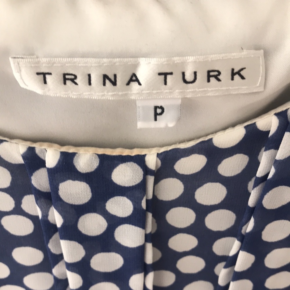 Trina Turk polka dot sleeveless blouse - Picture 3 of 4